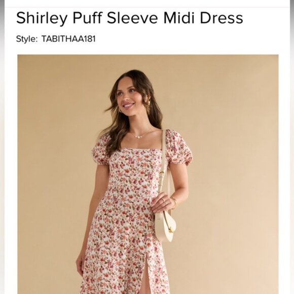 Francesca’s collection Shirley puff sleeve midi dress - Picture 5 of 6